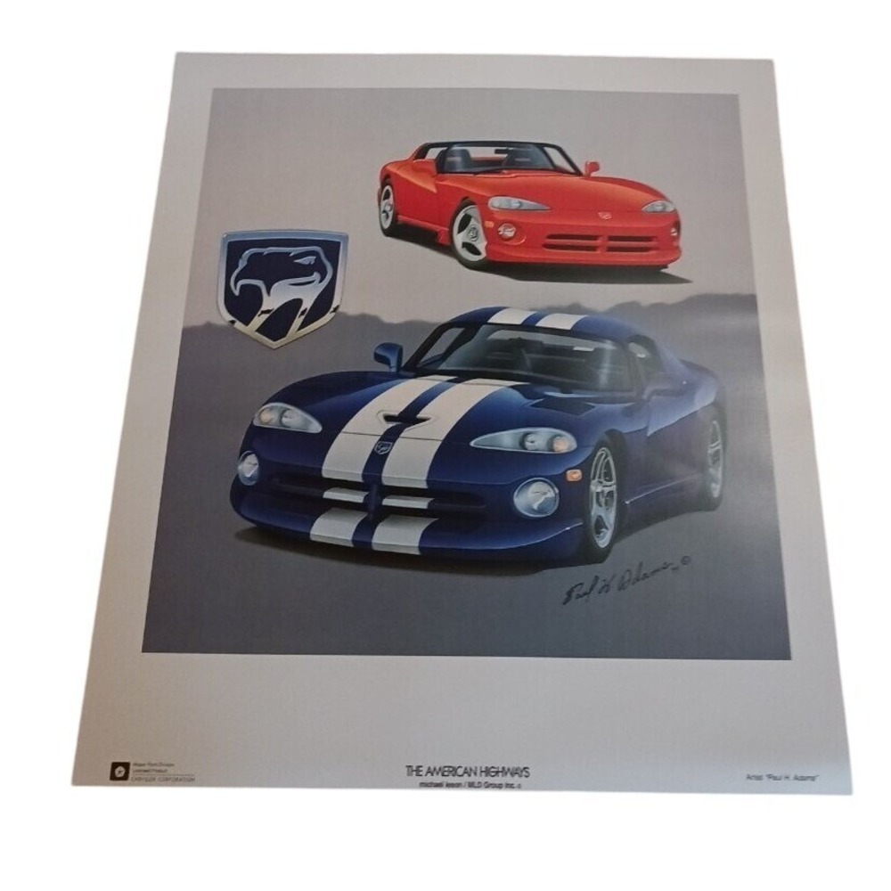 Chrysler Mopar American Highways Dodge Viper‎ Print Set of 2 Art Posters 15x16.5